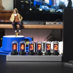 Verticale LED nixie tafelklok