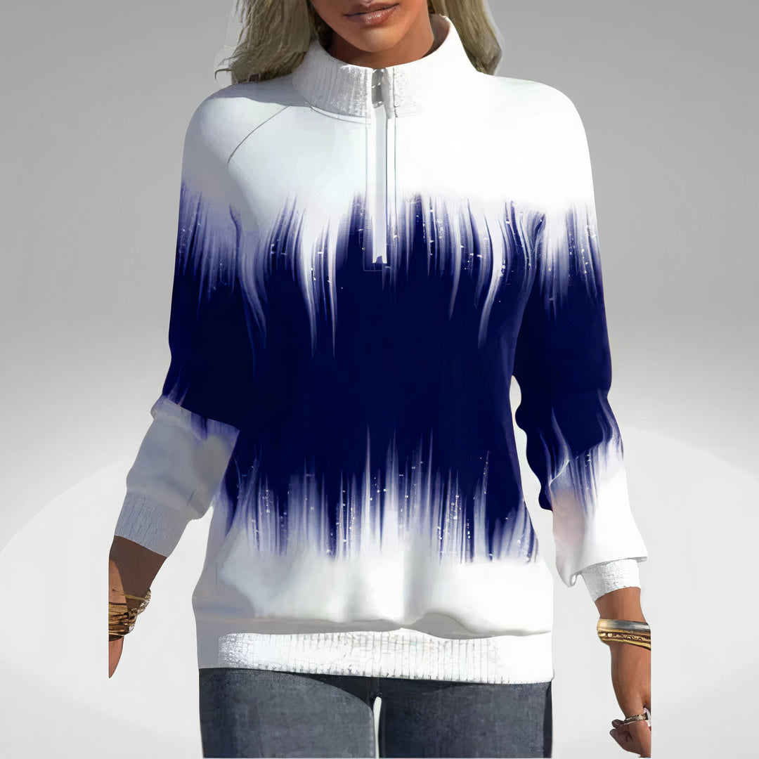 Dames sweatshirt met ritskraag