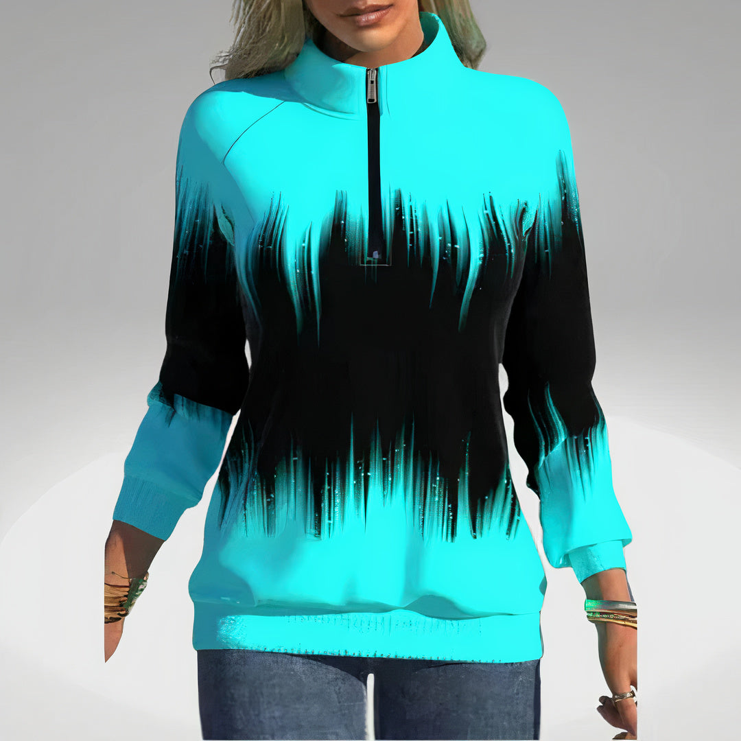 Dames sweatshirt met ritskraag