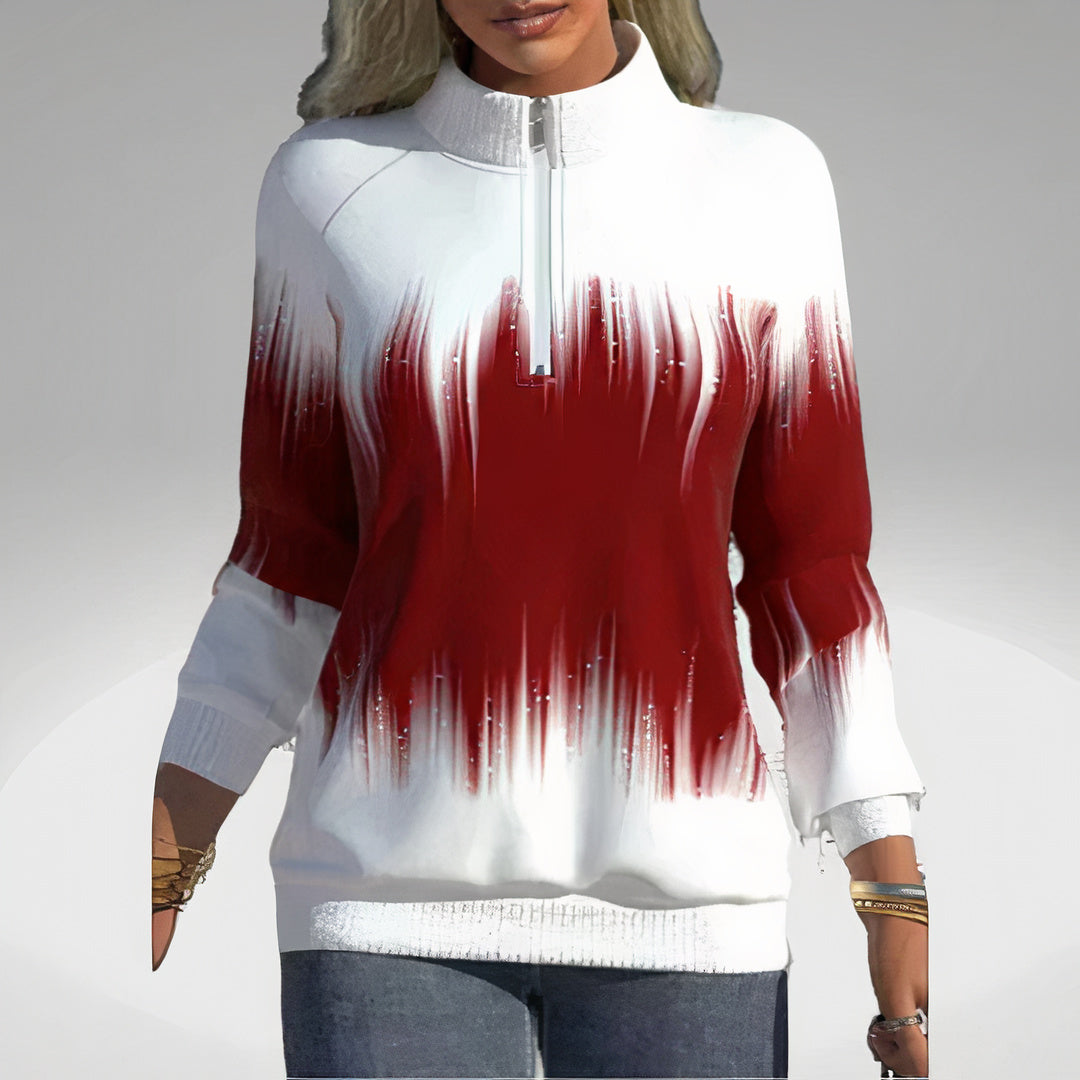 Dames sweatshirt met ritskraag