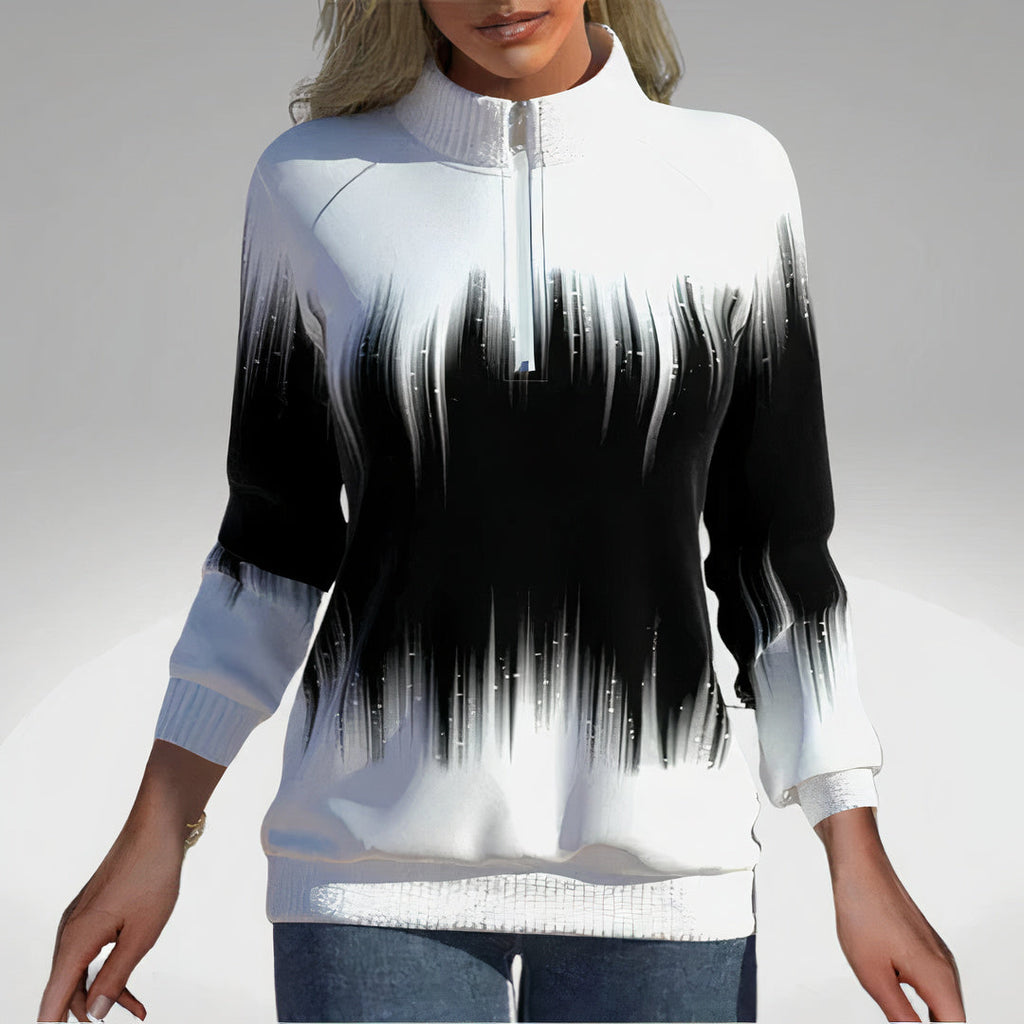 Dames sweatshirt met ritskraag