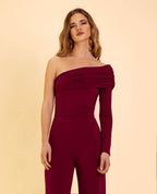Dames jumpsuit met eén schouder