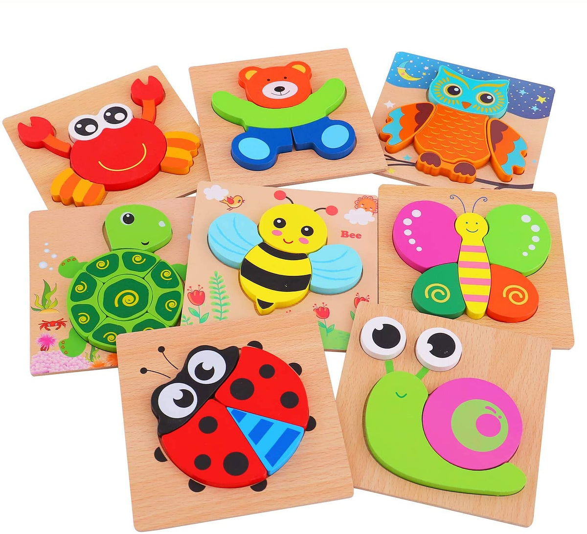 Montessori-leerpuzzel van hout – kleurenplezier