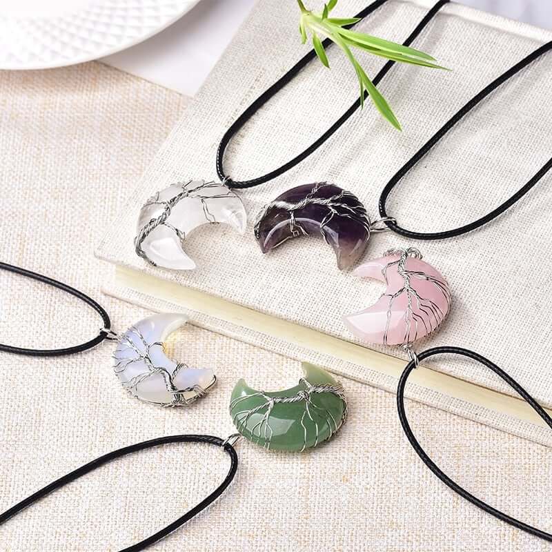 Maanketting met levensboomhanger