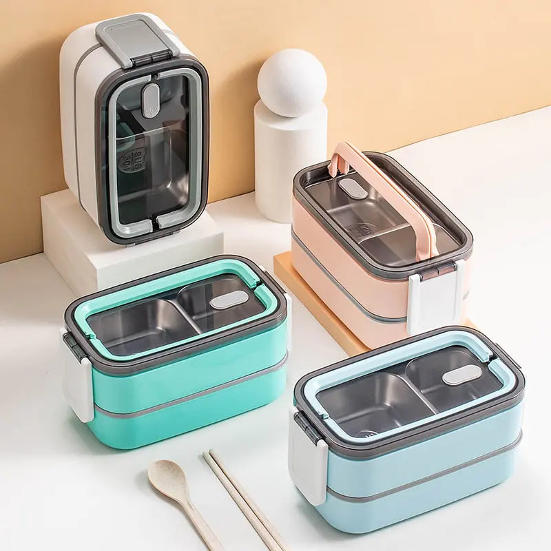 2-Laagse RVS bento lunchbox