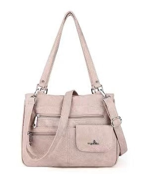 Multi-vakken dames schouder- en crossbody handtas