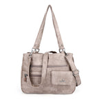 Multi-vakken dames schouder- en crossbody handtas