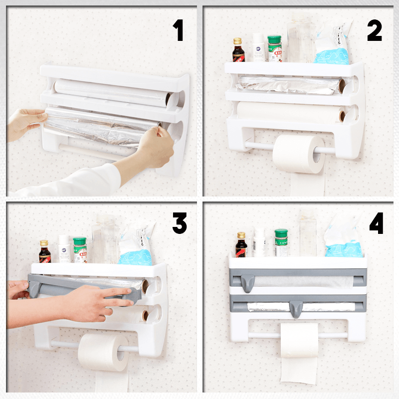Multifunctioneel keukenrek voor aan de muur – materiaal: ABS — afbeelding 12