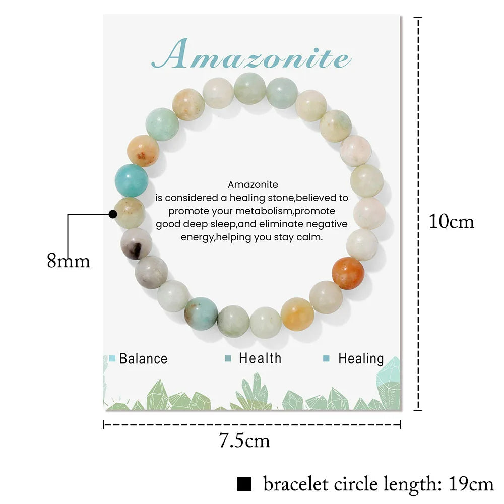 Armband met natuurlijke kristalkralen van 8 mm