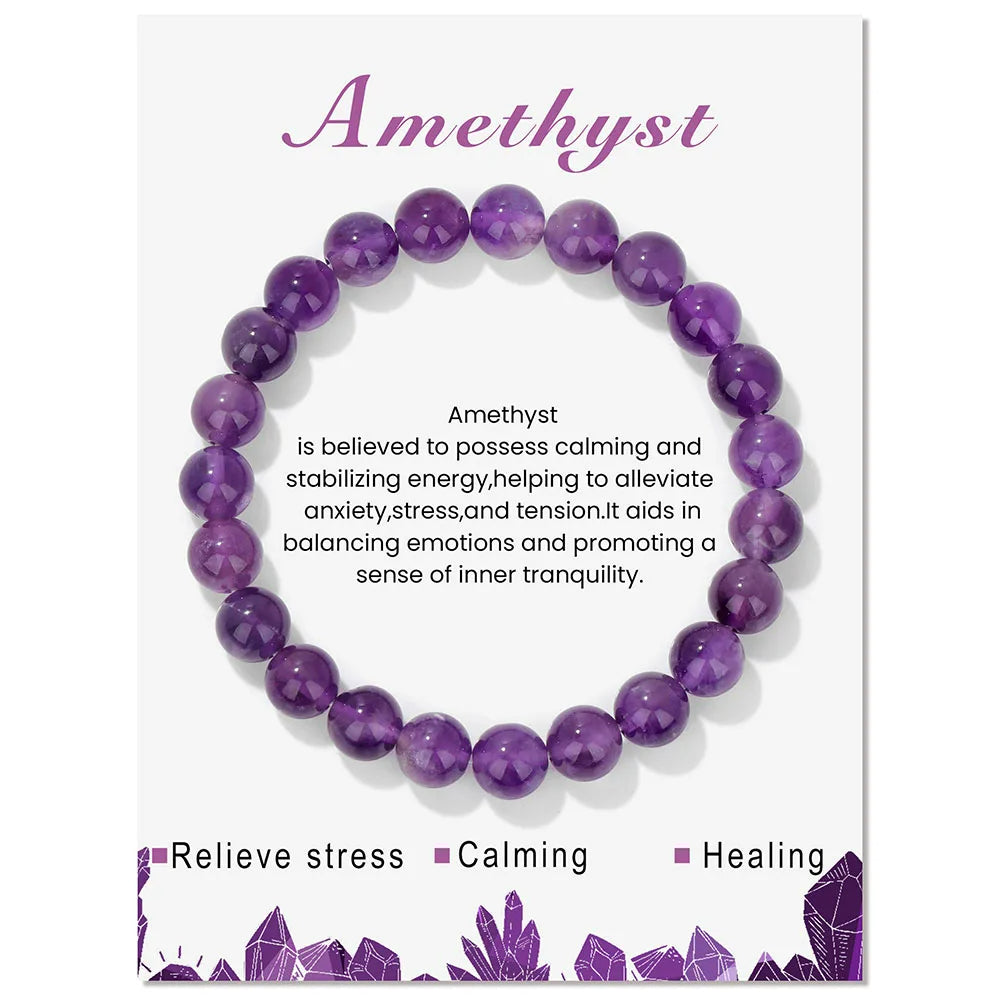 Armband met natuurlijke kristalkralen van 8 mm
