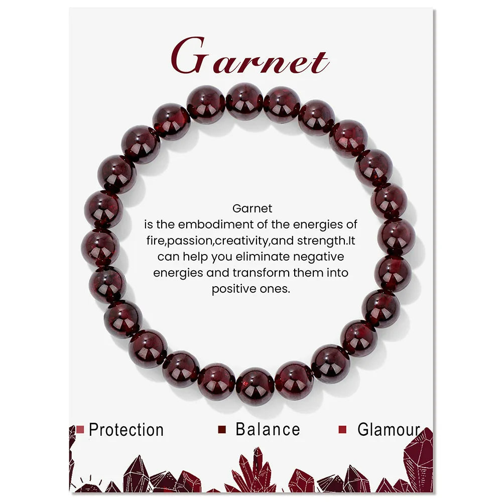 Armband met natuurlijke kristalkralen van 8 mm