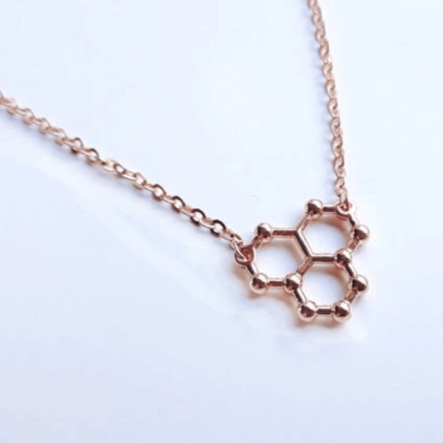 Moleculaire cafeïne halsketting