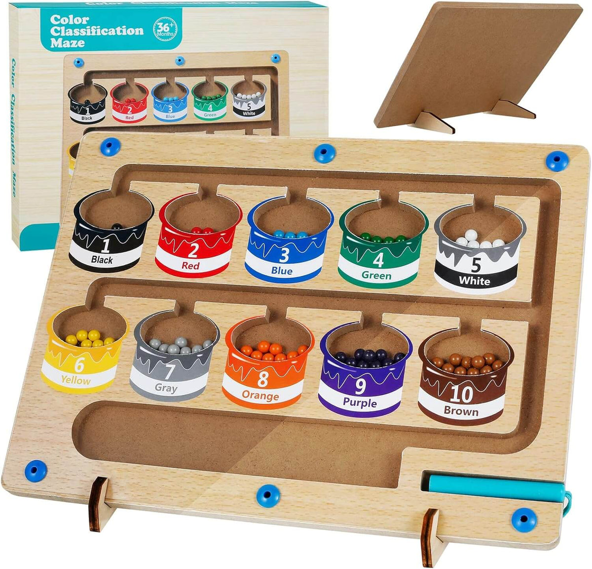 Magnetisch tel- en kleurlabyrint
