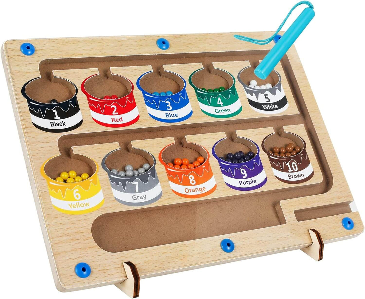 Magnetisch tel- en kleurlabyrint