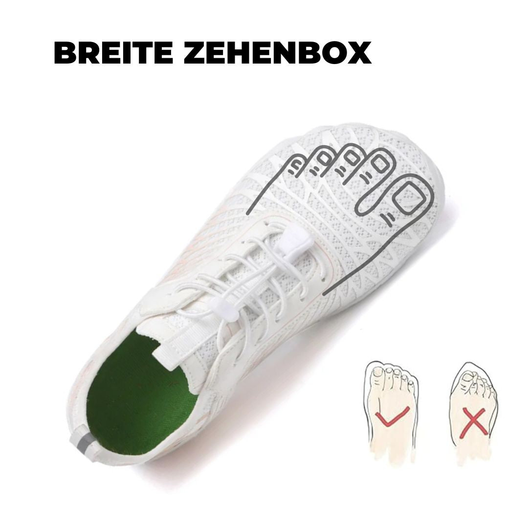 Barefootschoenen met dunne zool en brede neus