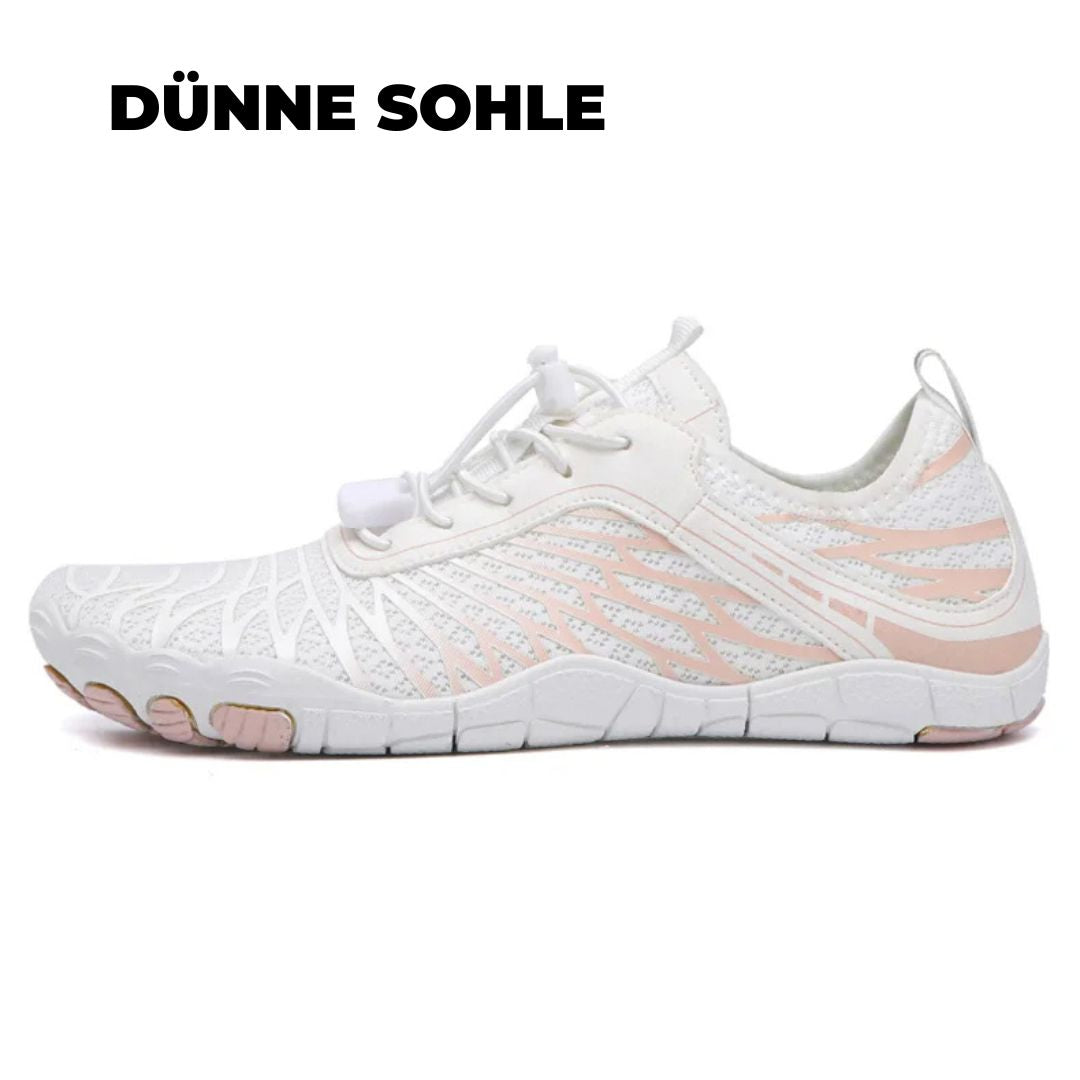 Barefootschoenen met dunne zool en brede neus