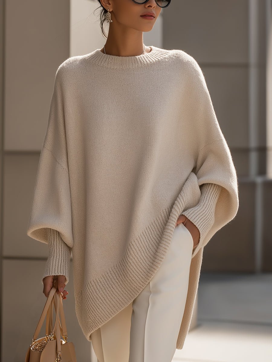 Judit | Oversized damestrui van wolmix met asymmetrische zoom