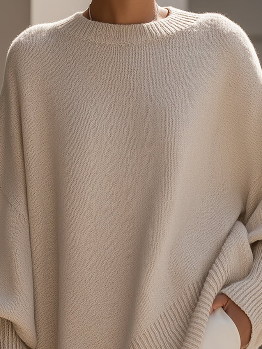 Judit | Oversized damestrui van wolmix met asymmetrische zoom