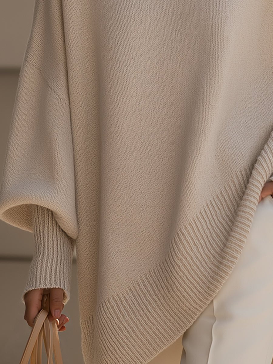 Judit | Oversized damestrui van wolmix met asymmetrische zoom