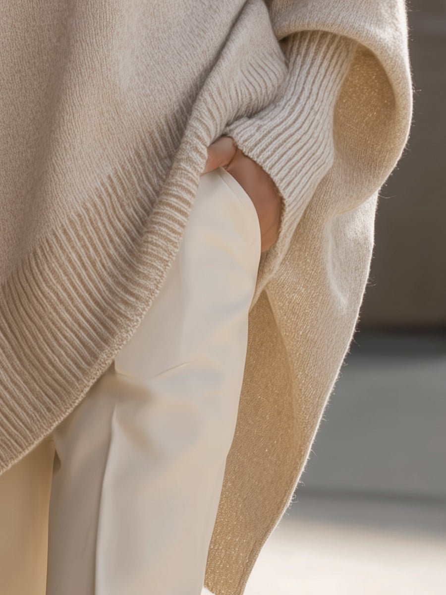 Judit | Oversized damestrui van wolmix met asymmetrische zoom