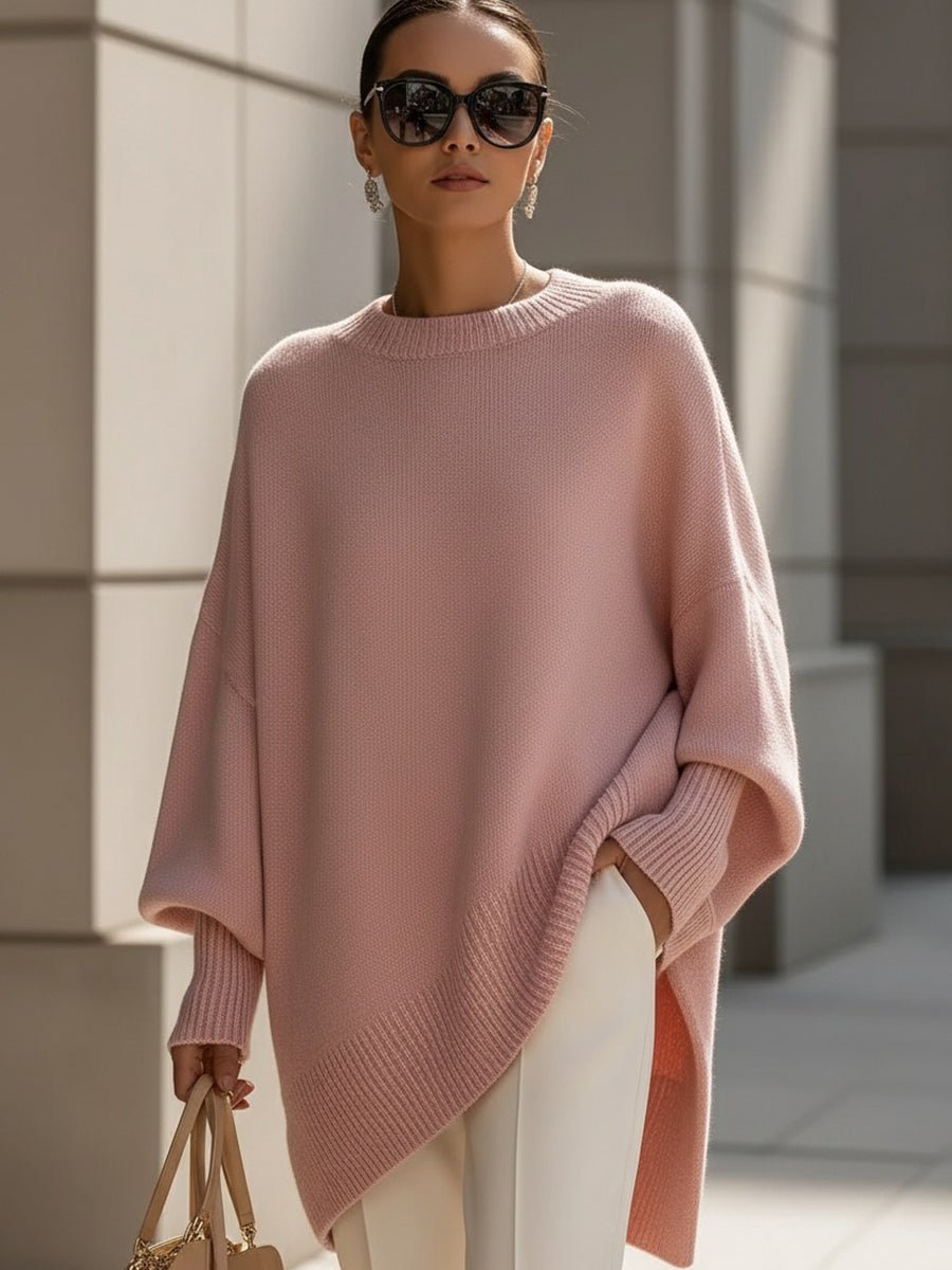 Judit | Oversized damestrui van wolmix met asymmetrische zoom