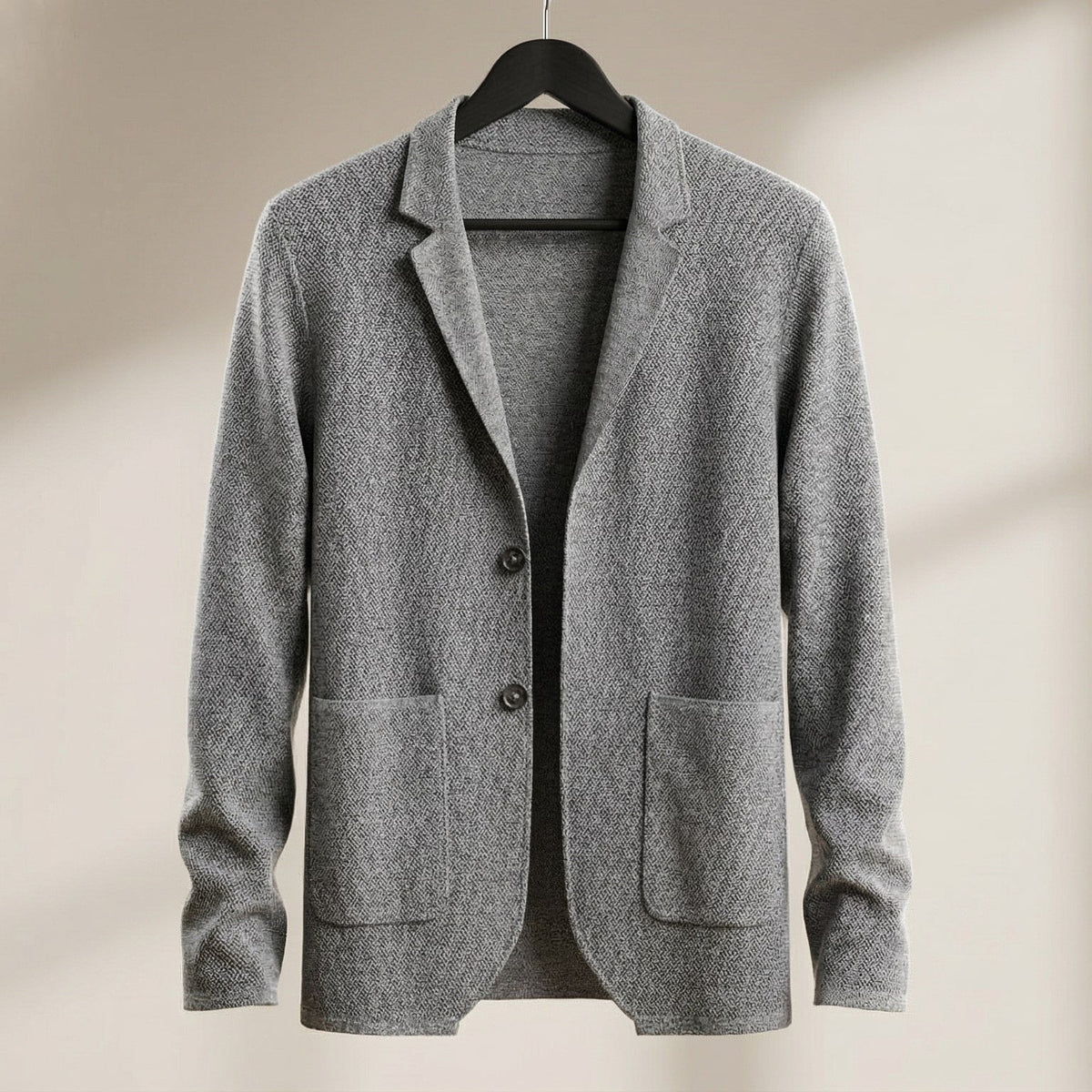 Yasser | Gebreide herenblazer met twee knopen