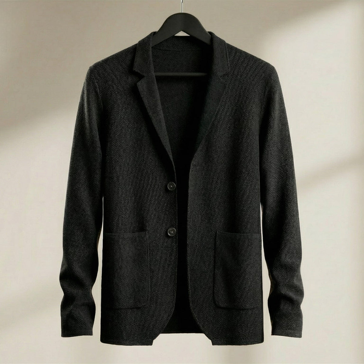 Yasser | Gebreide herenblazer met twee knopen