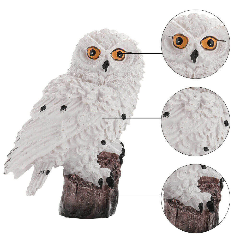 LED lichtgevende tuin uil – materiaal: Hars — afbeelding 7