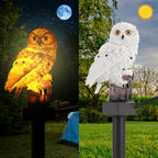 LED lichtgevende tuin uil – materiaal: Hars — afbeelding 6