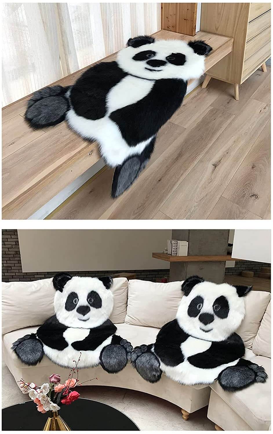 Panda print vloerkleed