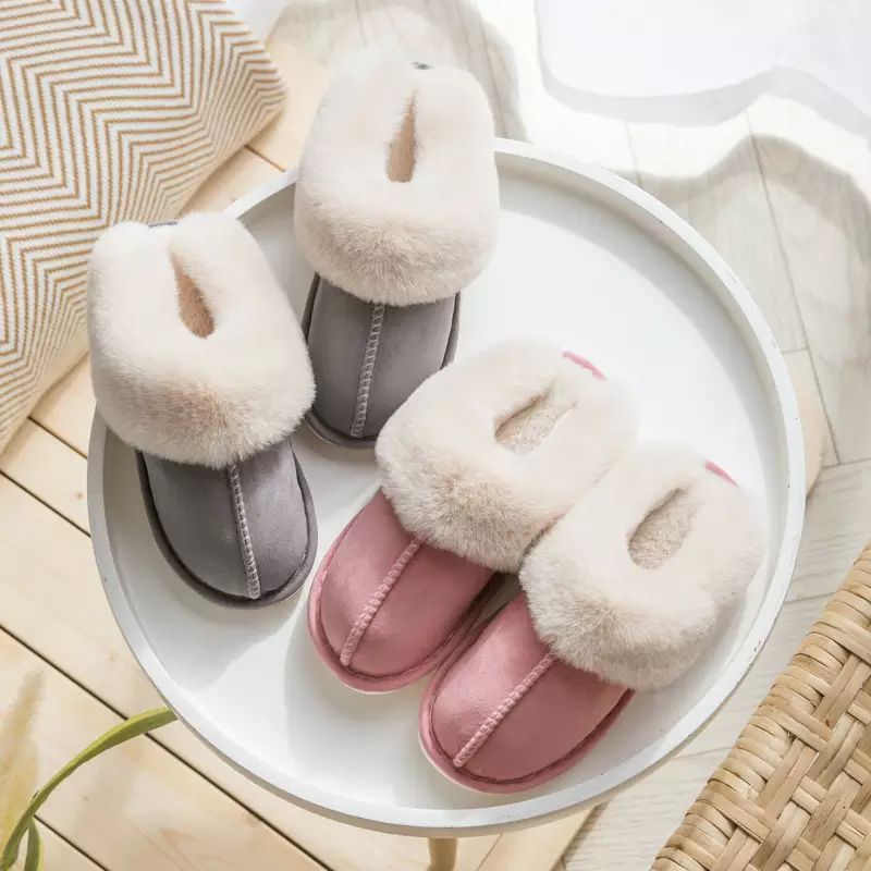 Faux suède damespantoffels