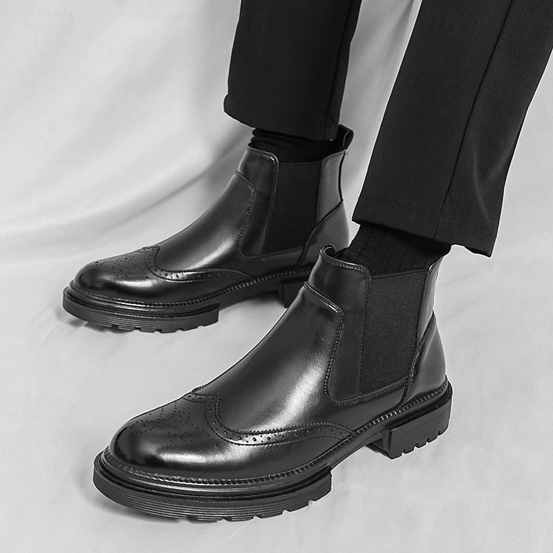 Chelsea boots met wingtip- en broguedetails