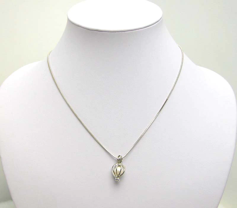 Wens parel hanger ketting – maat: 20" Ketting — afbeelding 7