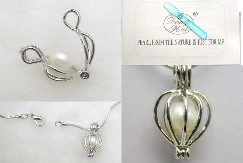 Wens parel hanger ketting – maat: 20" Ketting — afbeelding 6