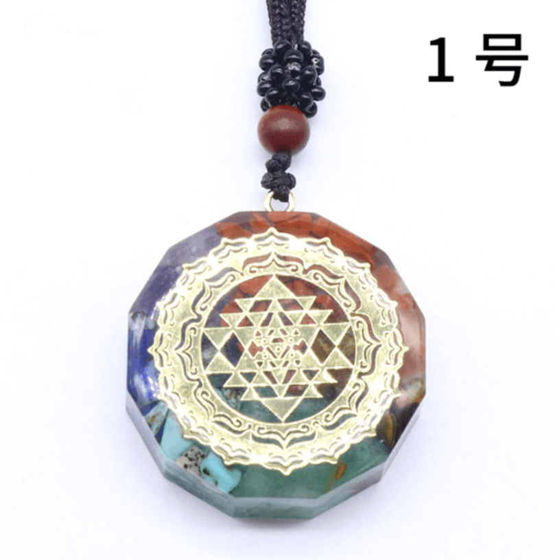 Sri yantra orgoniet chakra ketting