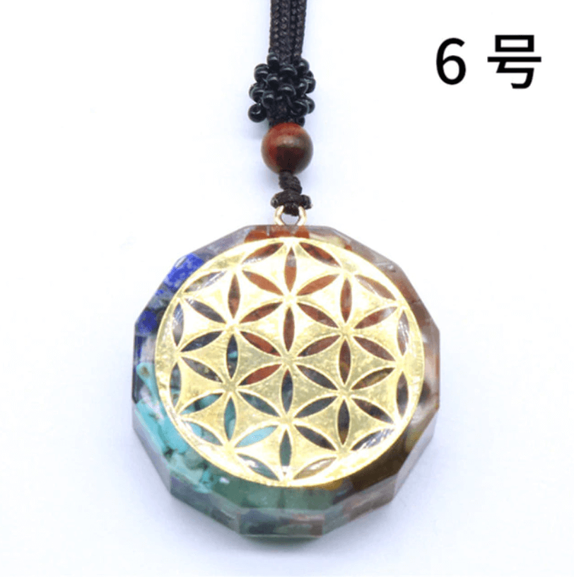Sri yantra orgoniet chakra ketting