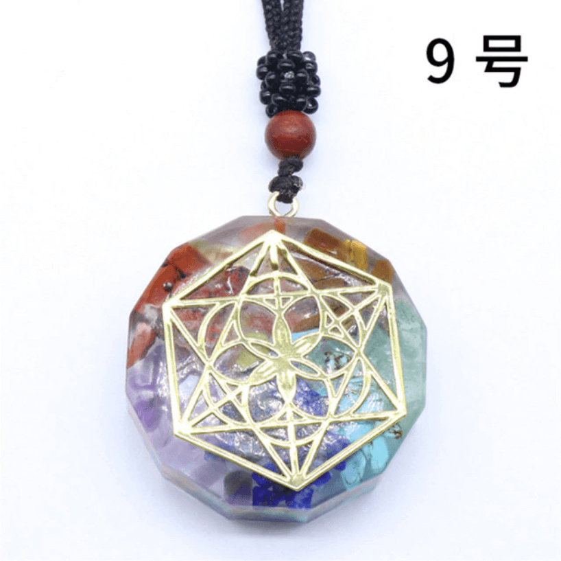 Sri yantra orgoniet chakra ketting