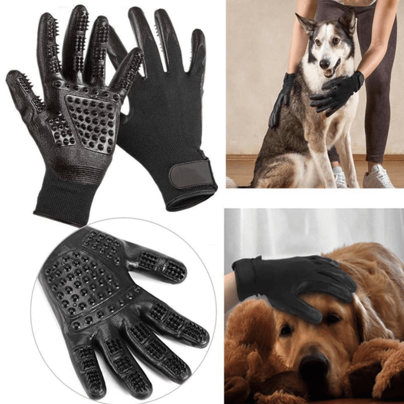 Huisdier ontharingshandschoen – materiaal: Rubber + Net — afbeelding 2