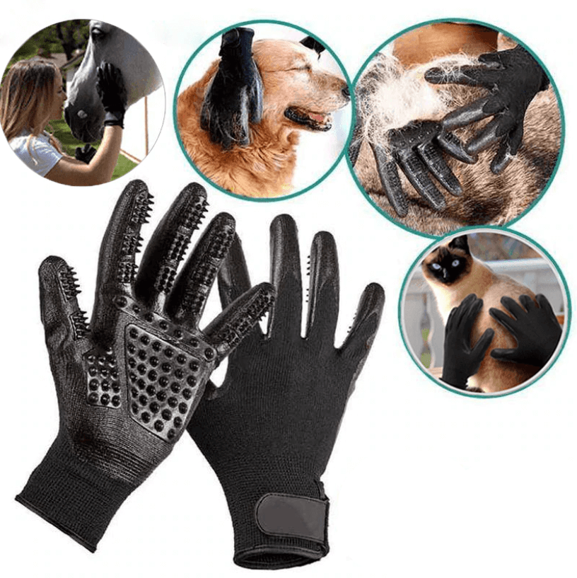 Huisdier ontharingshandschoen – materiaal: Rubber + Net — afbeelding 7