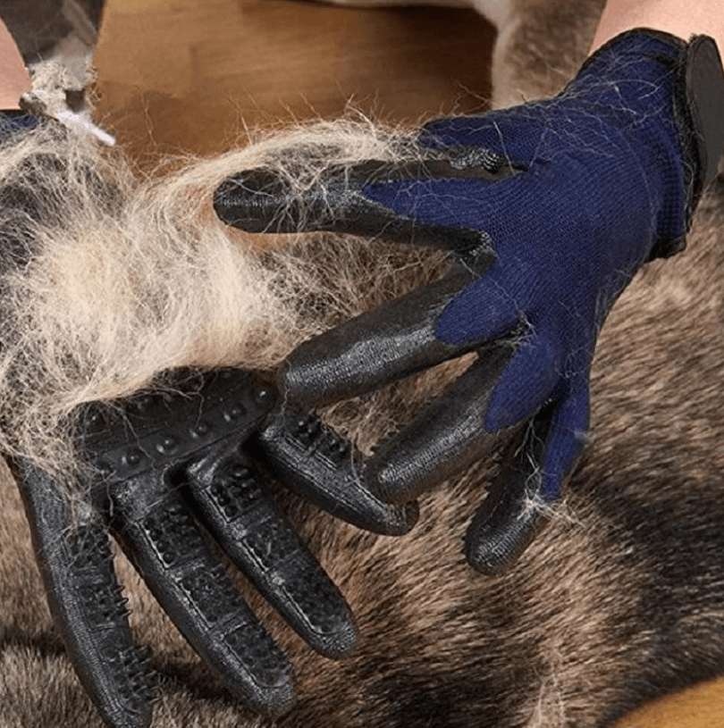 Huisdier ontharingshandschoen – materiaal: Rubber + Net — afbeelding 3