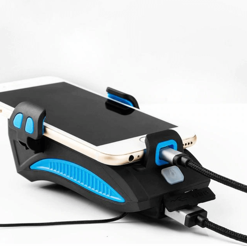 Mobiele telefoonhouder met fietsverlichting – kleur: zwart / rood / blauw — afbeelding 9