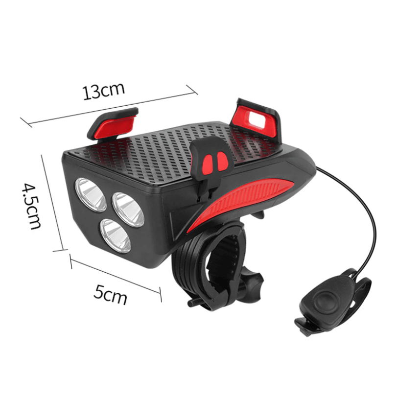 Mobiele telefoonhouder met fietsverlichting – kleur: zwart / rood / blauw — afbeelding 10