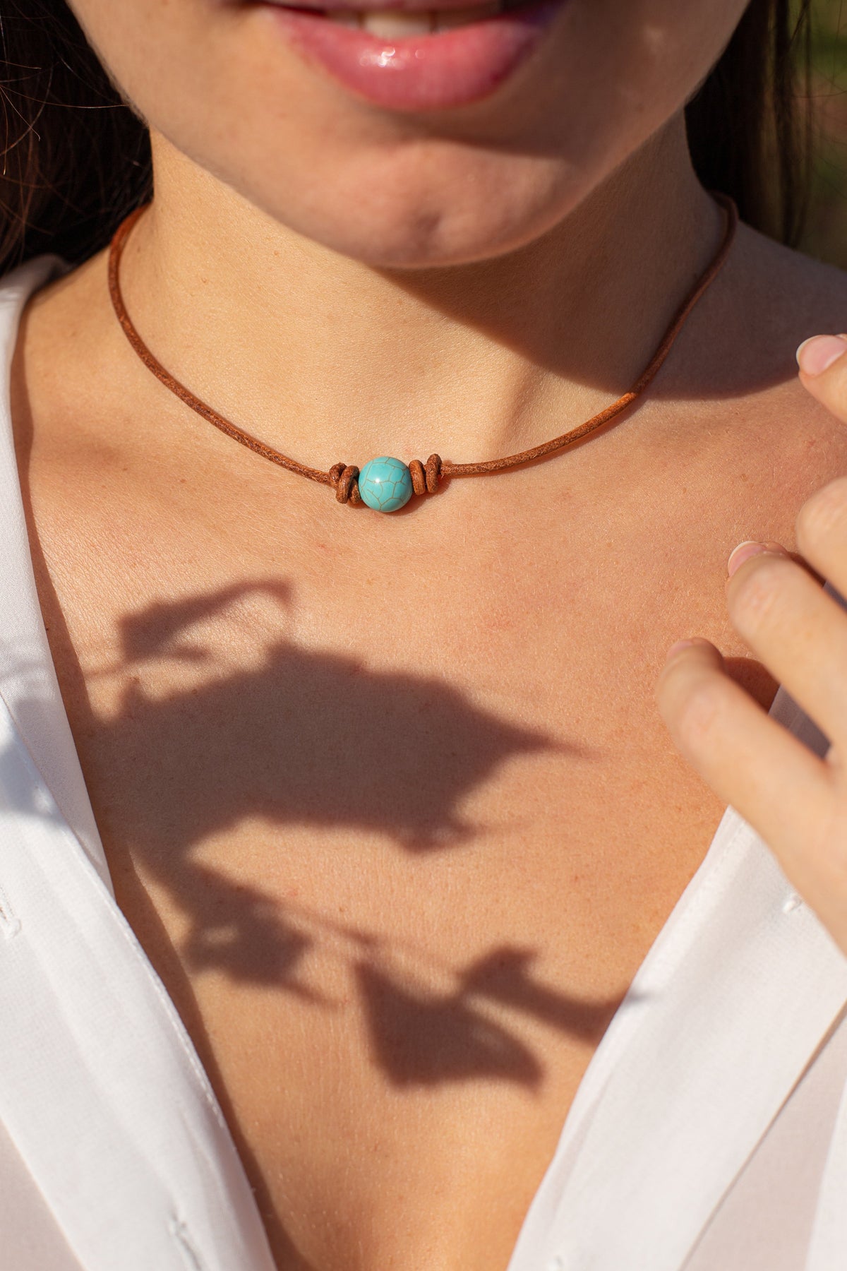 Waardevolle turkoois choker ketting