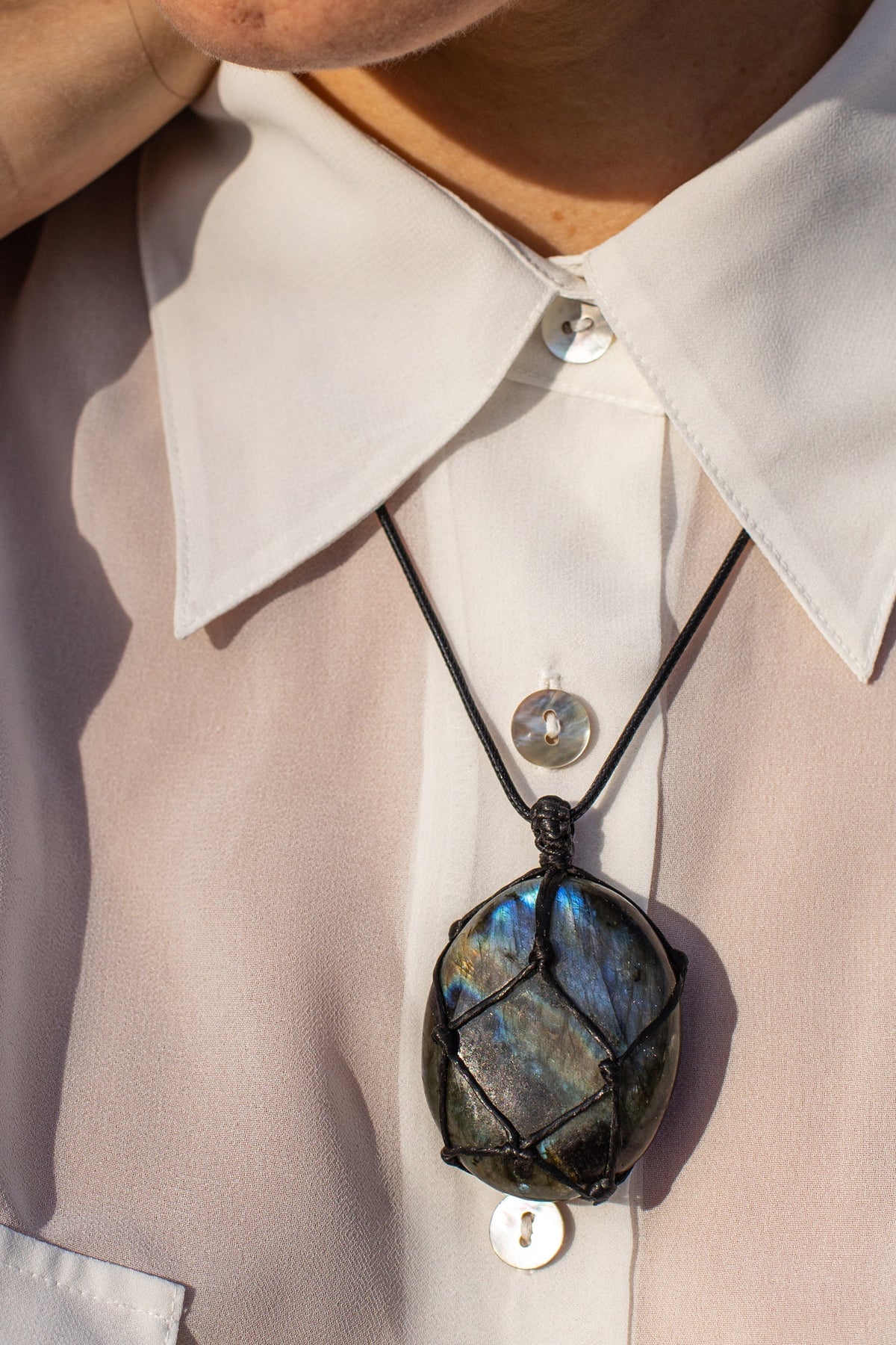 Drakenhart labradoriet ketting