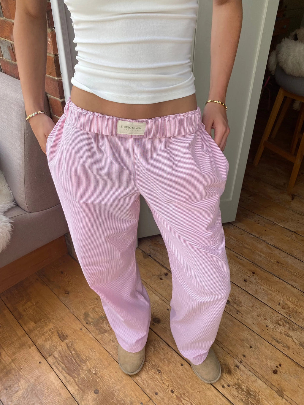 Dames loungebroek met streepdesign