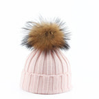 Gebreide winter pom-pom muts