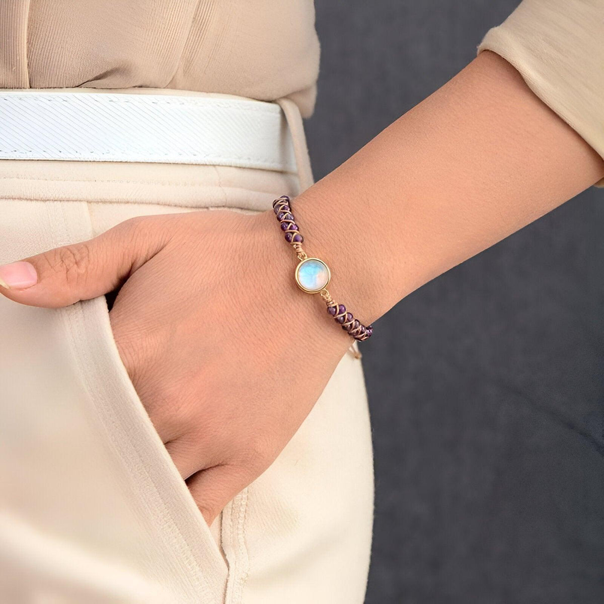 Amethist gloed healing armband