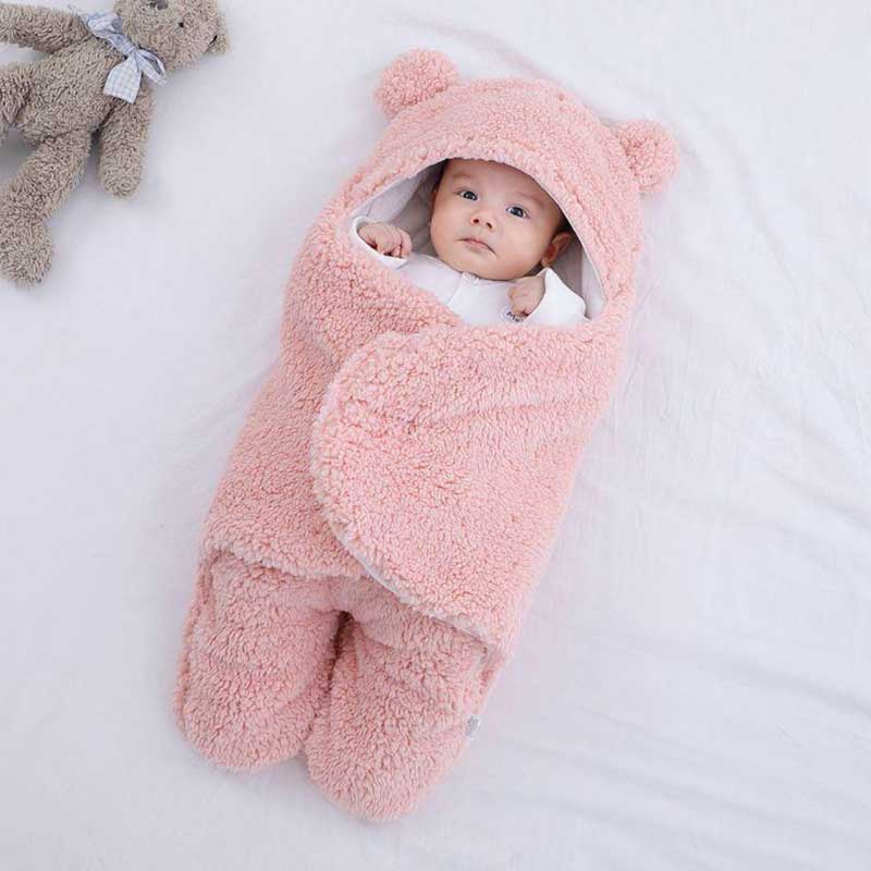 Zachte baby wikkelslaapzak
