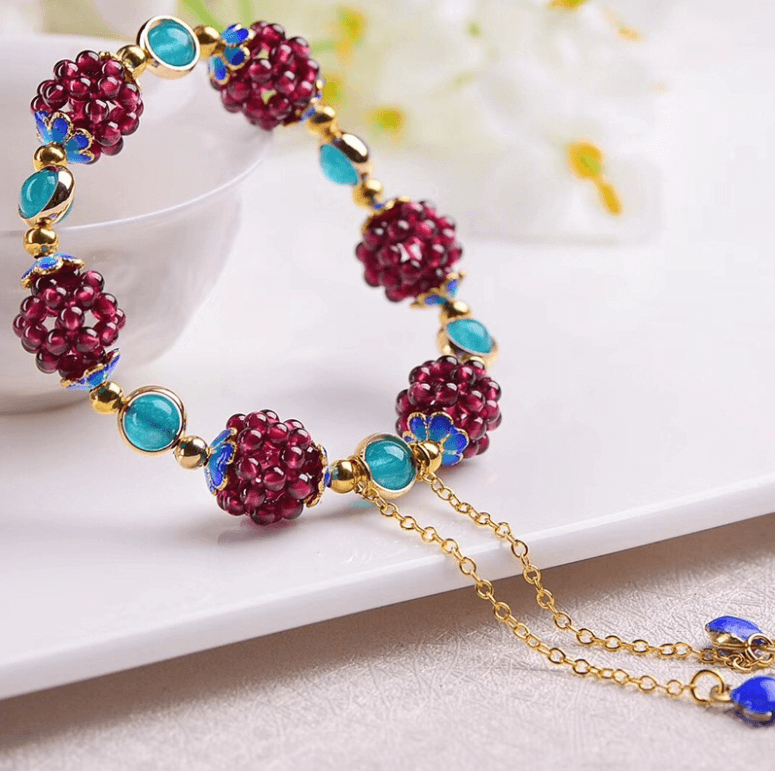 Granaat edelsteen granaatappel armband