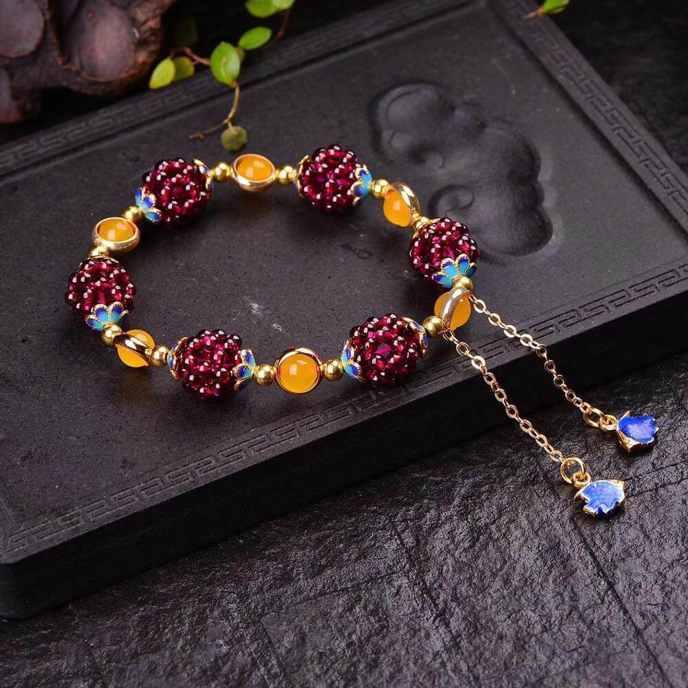 Granaat edelsteen granaatappel armband